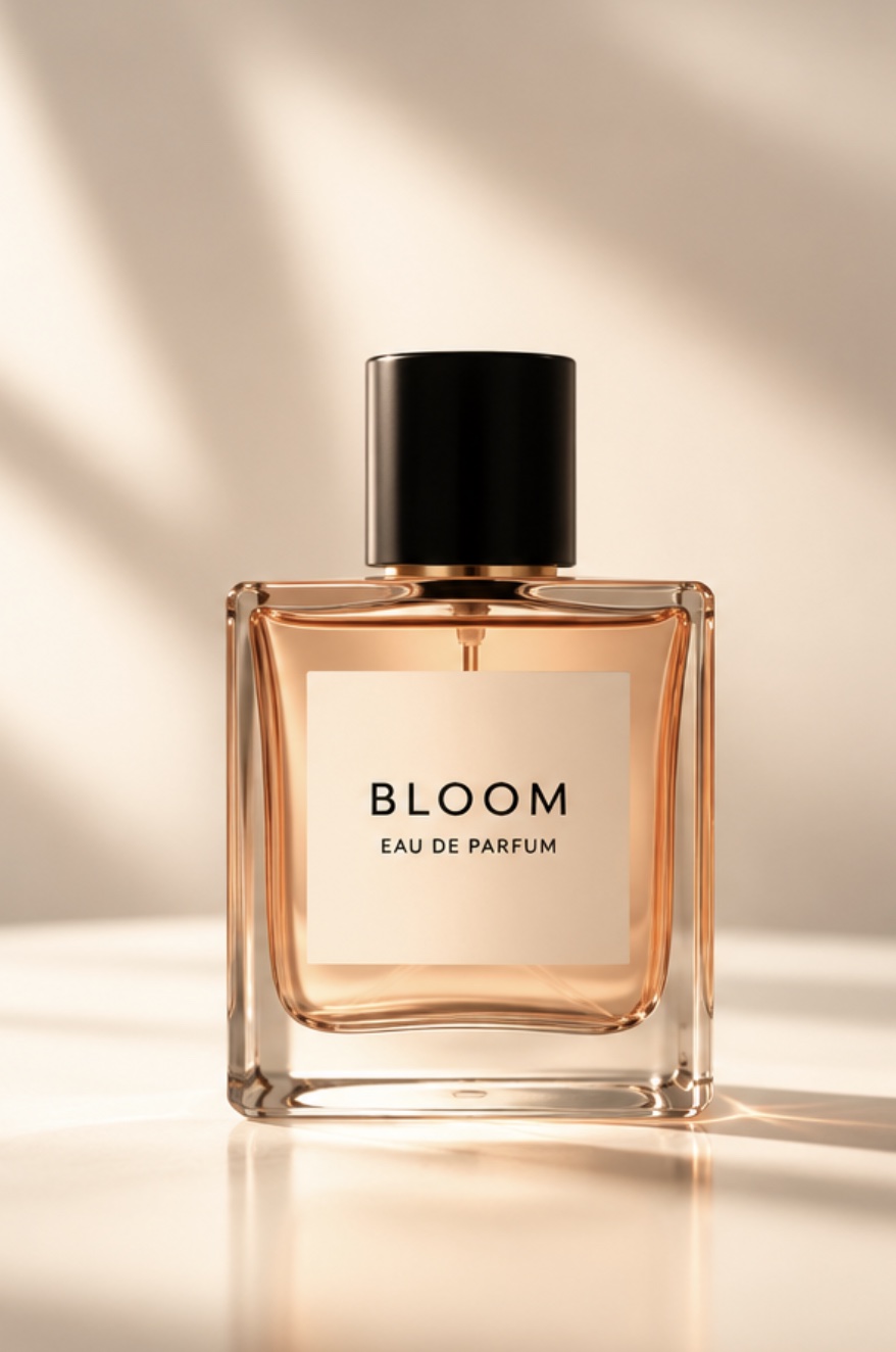 BLOOM perfume product photo before video generation
